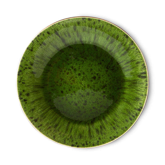 HKliving the emeralds: ceramic bord spotted groen (set van 2)