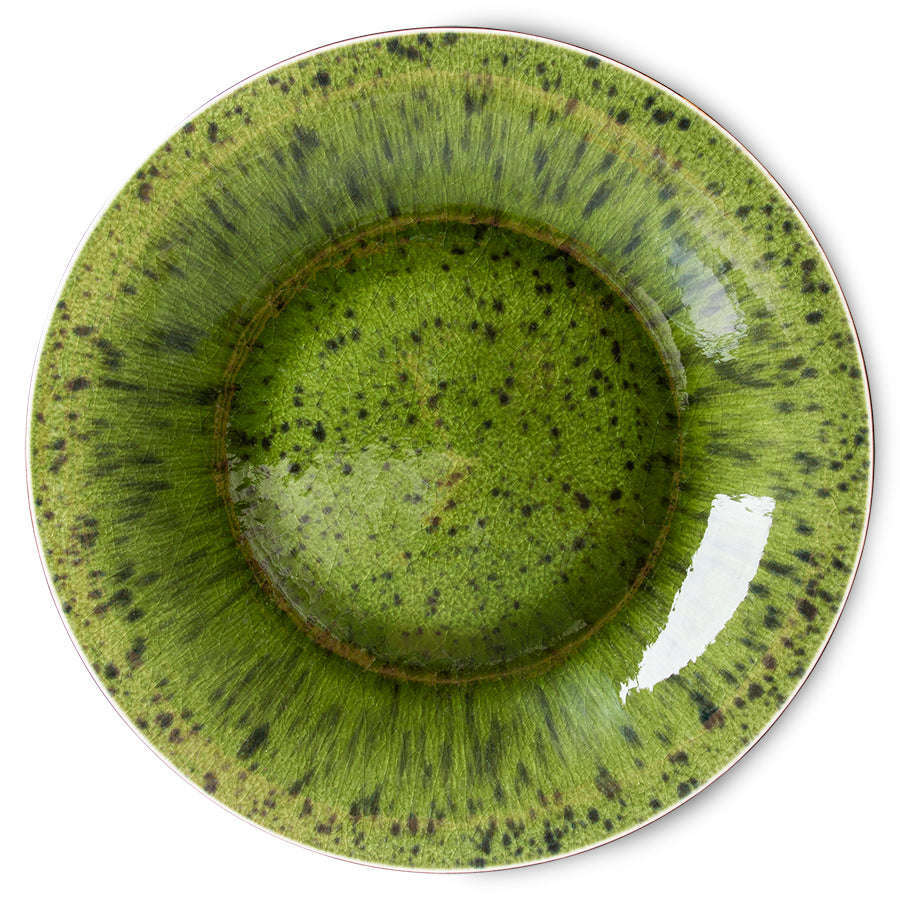 HKliving the emeralds: ceramic dinerbord spotted groen (set van 2)