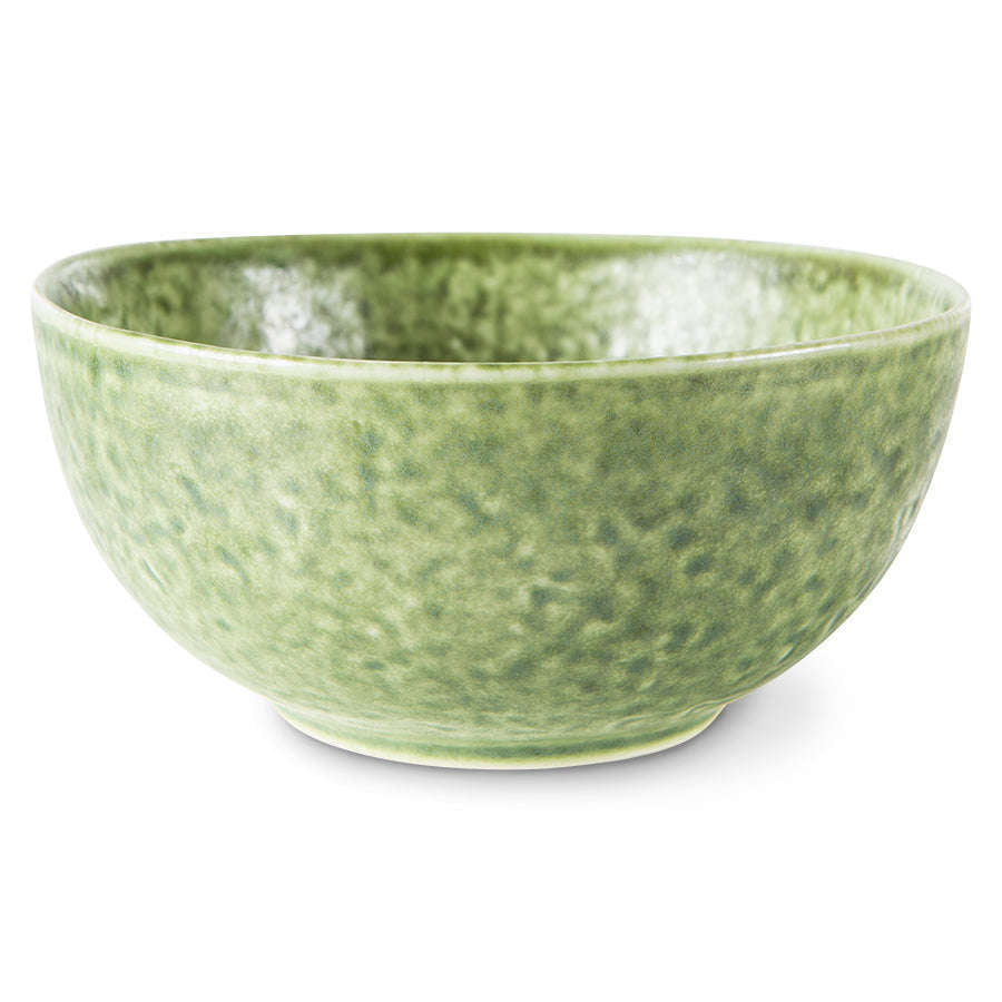 HKliving the emeralds: ceramic schaal organic groen (set van 2)
