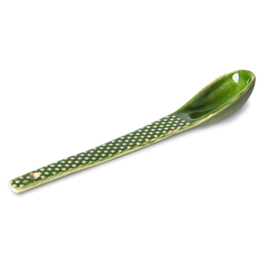 HKliving the emeralds: ceramic spoon texturood groen (set van 4)