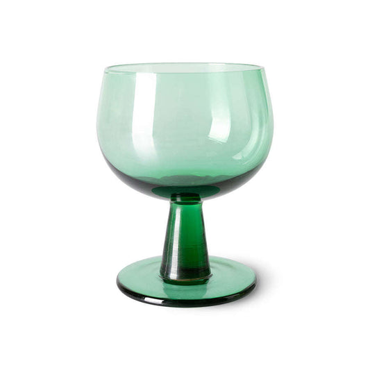 HKliving the emeralds: wijn glas laag fern groen (set van 4)