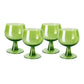 HKliving the emeralds: wijn glas laag lime groen (set van 4)