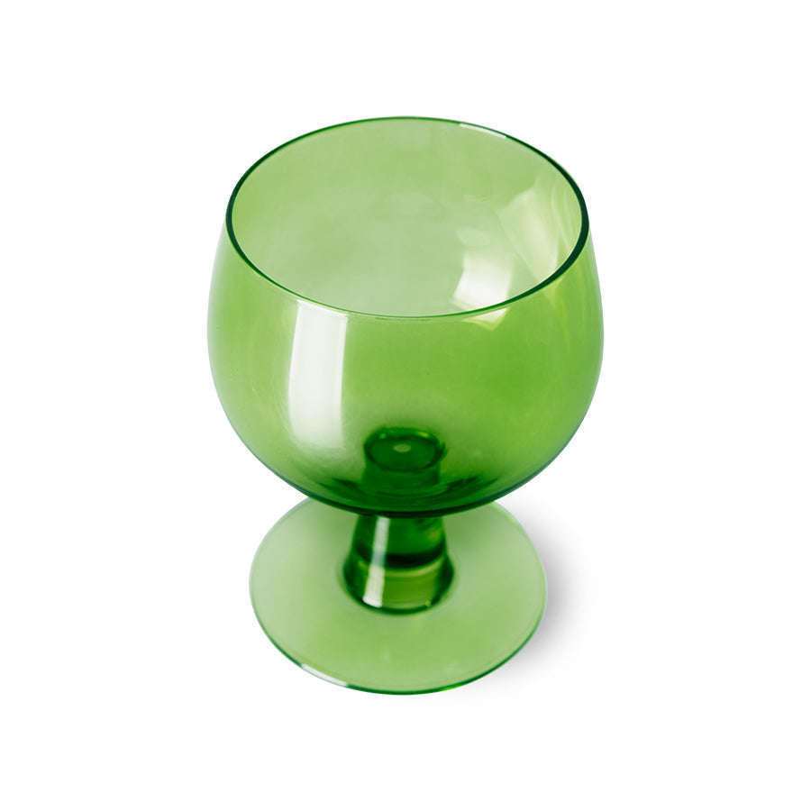 HKliving the emeralds: wijn glas laag lime groen (set van 4)