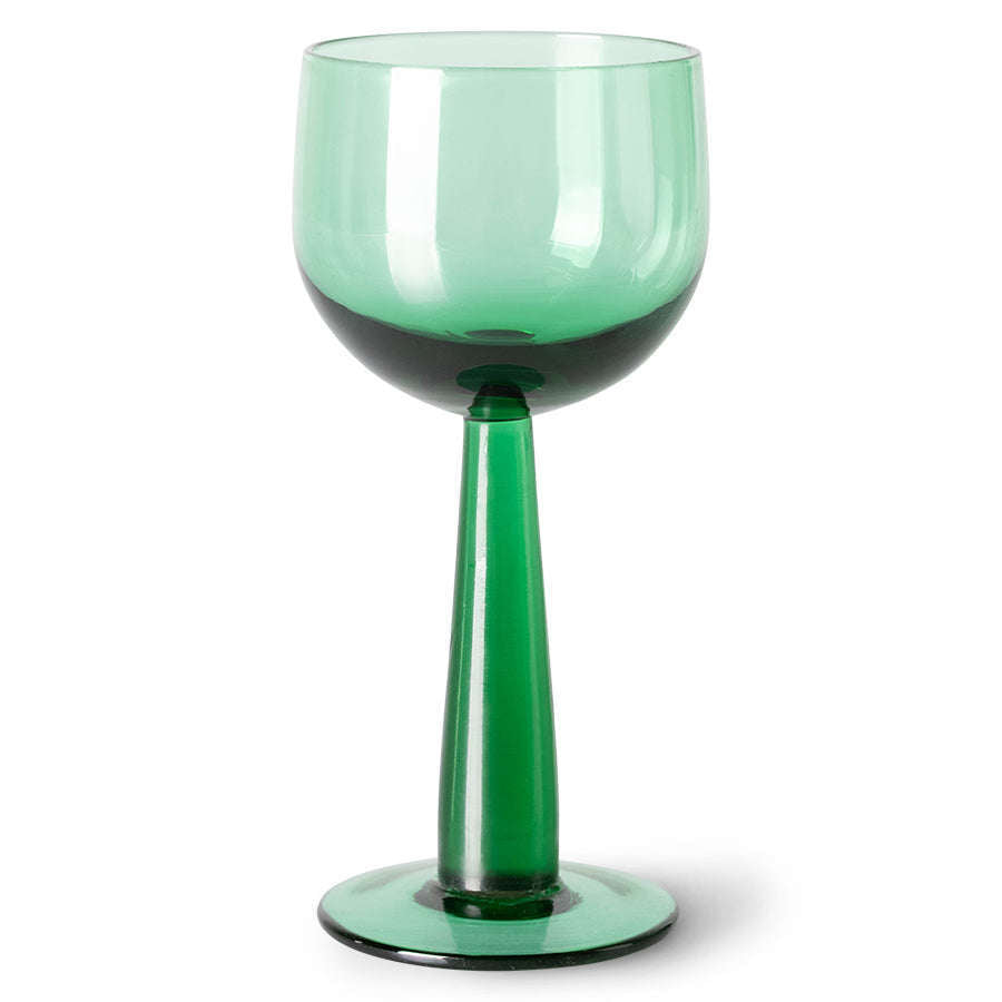 HKliving the emeralds: wijn glas tall fern groen (set van 4)