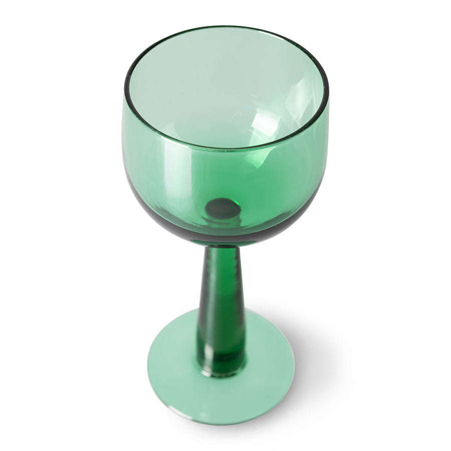 HKliving the emeralds: wijn glas tall fern groen (set van 4)