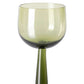 HKliving the emeralds: wijn glas tall olive groen (set van 4)