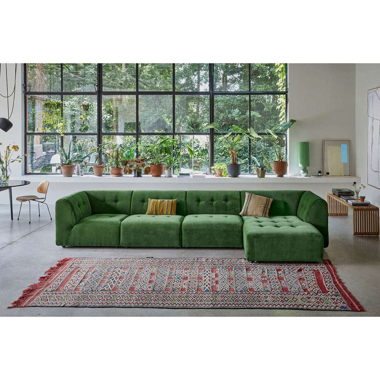 HKliving vint bank: element hocker royal velvet groen