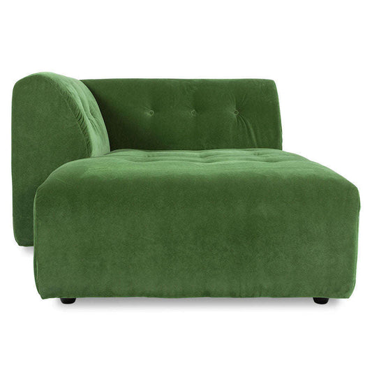 HKliving vint bank: element left divan royal velvet groen