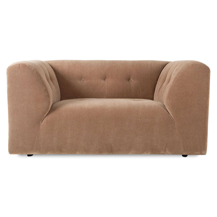 HKliving vint bank: element loveseat corduroy rib bruin