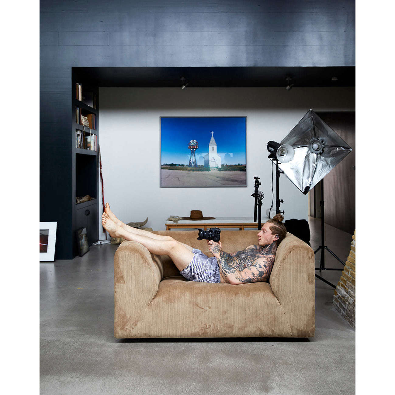 HKliving vint bank: element loveseat corduroy rib bruin