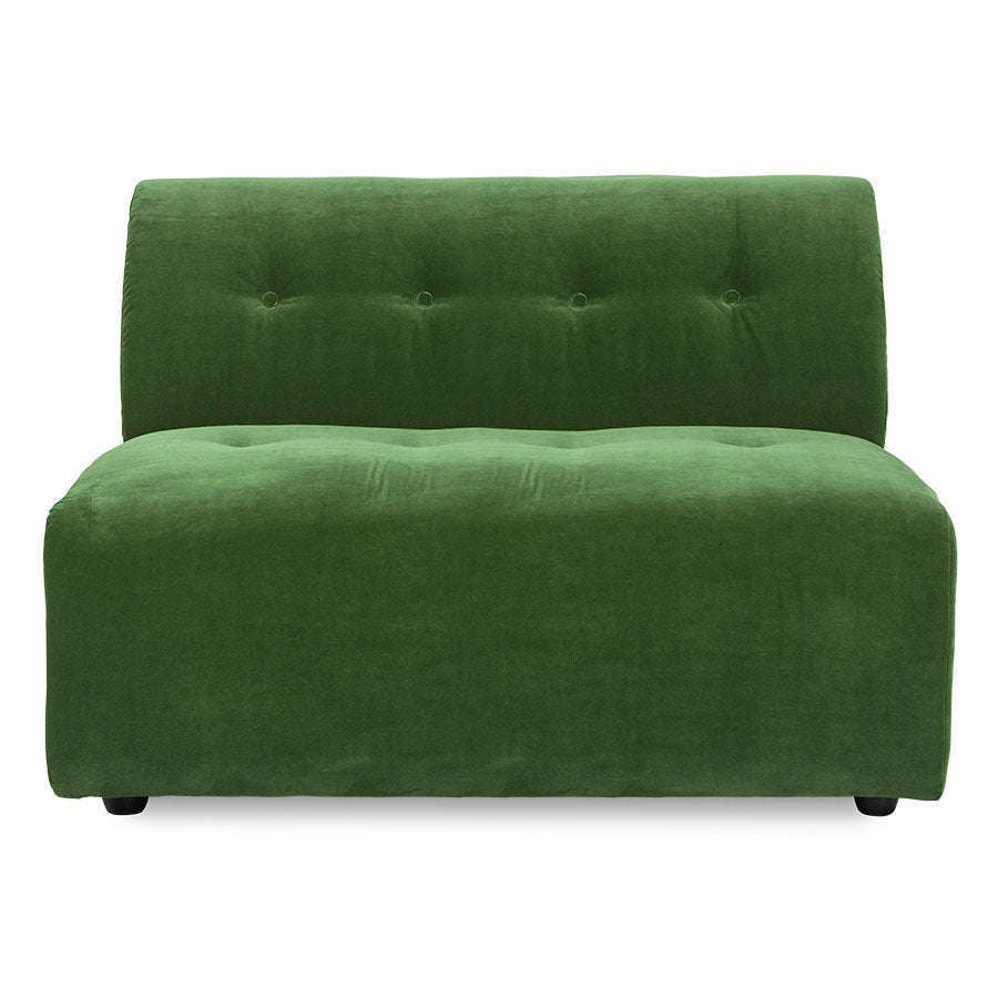 HKliving vint bank: element midden 1,5-zits royal velvet groen