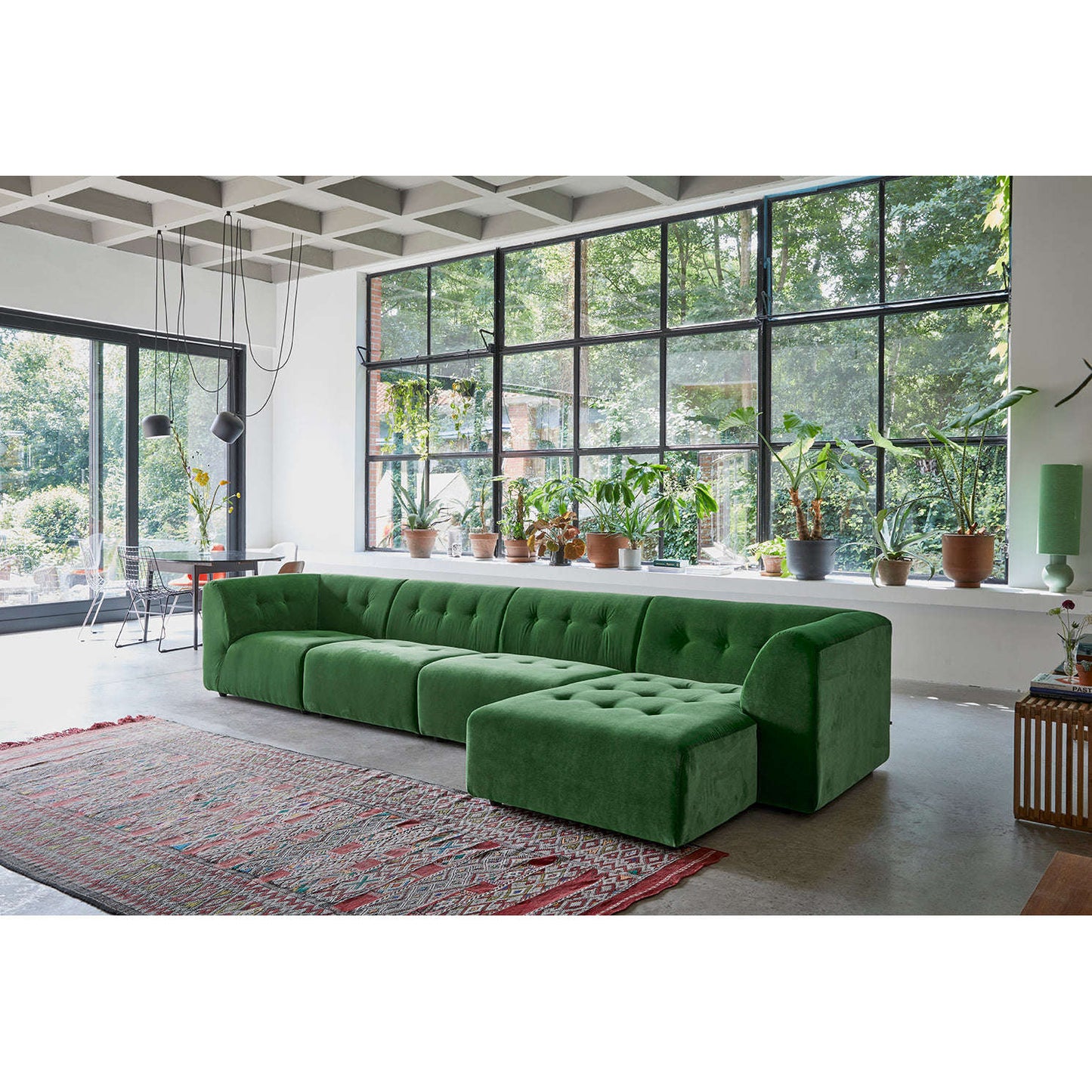 HKliving vint bank: element rechts royal velvet groen