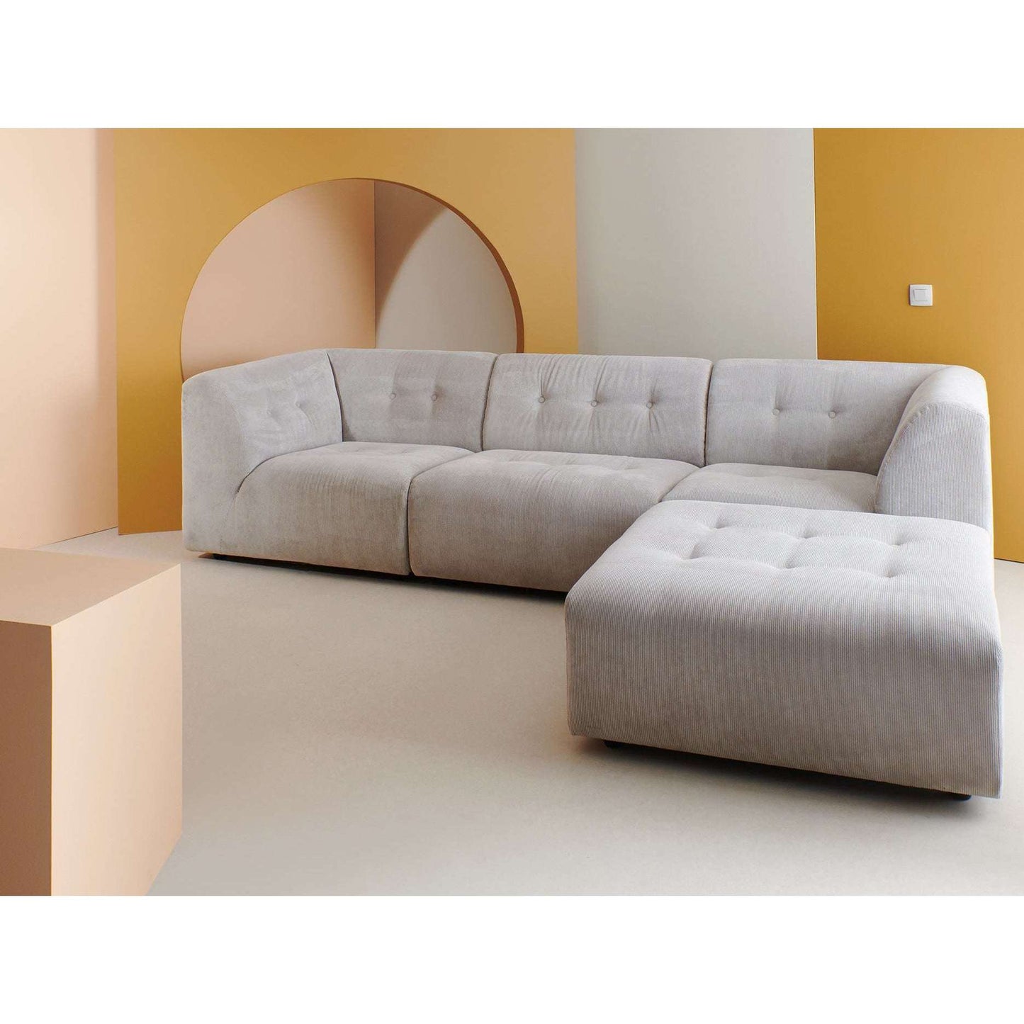 HKliving vint couch element hocker rib cream