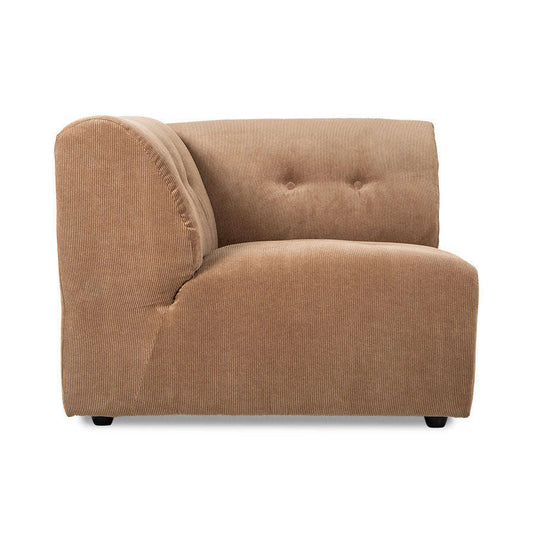 HKliving vint couch element links rib bruin