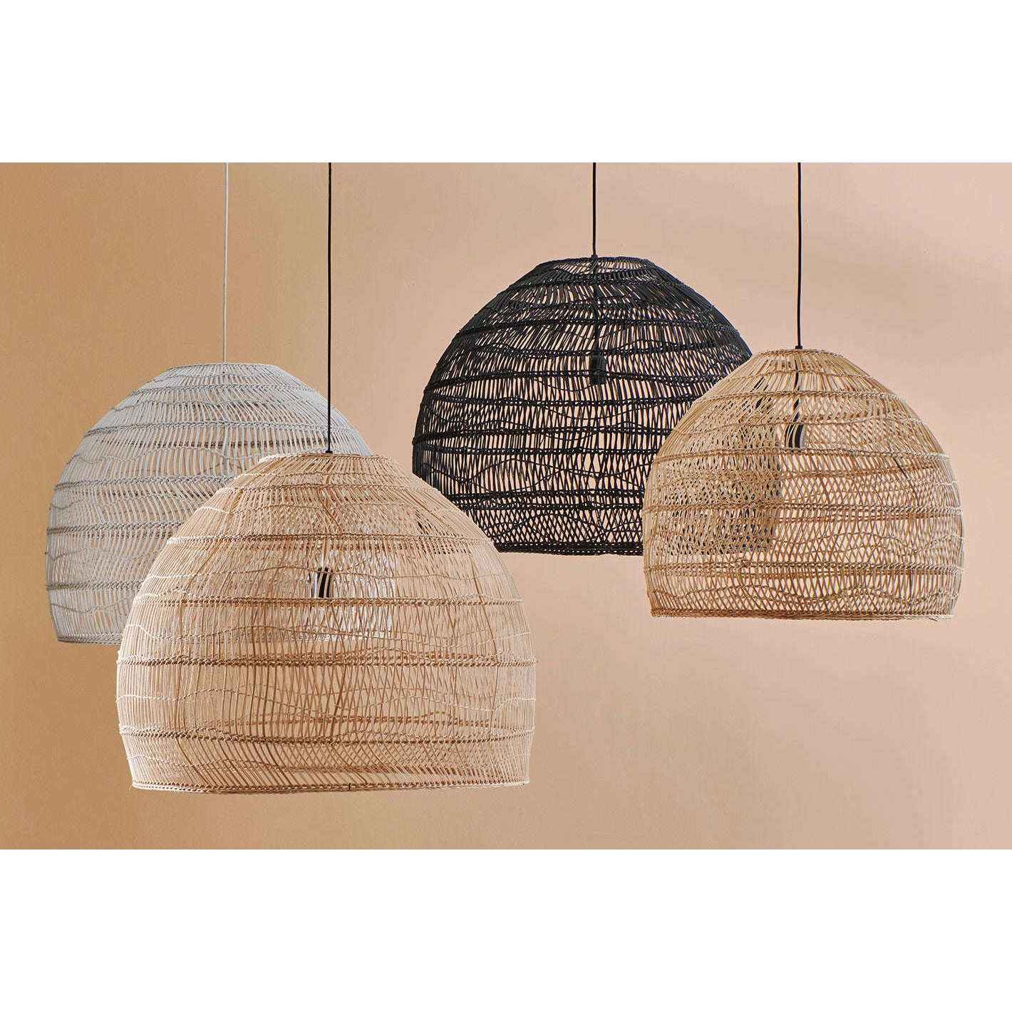 HKliving wicker hanglamp bal naturel M