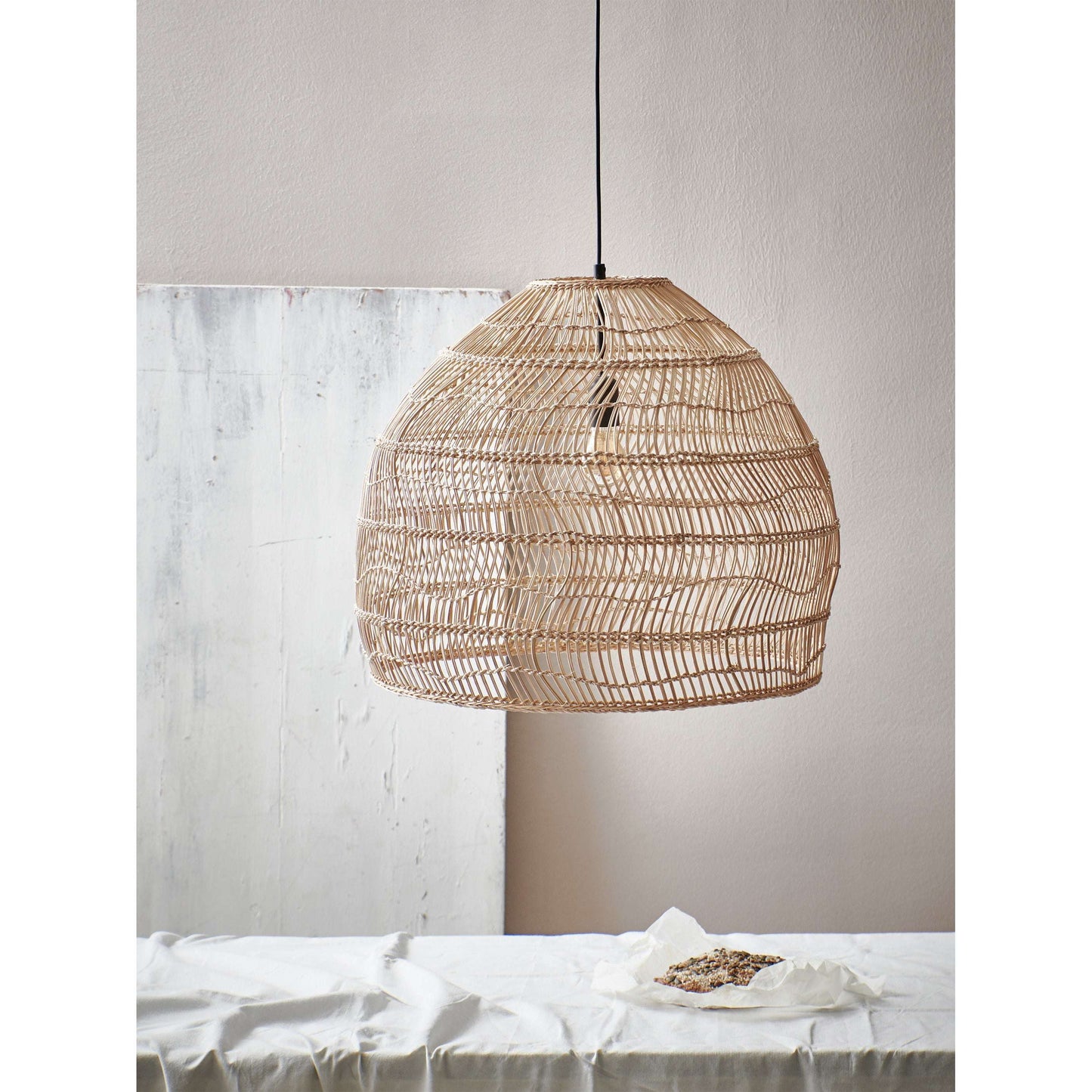 HKliving wicker hanglamp bal naturel M