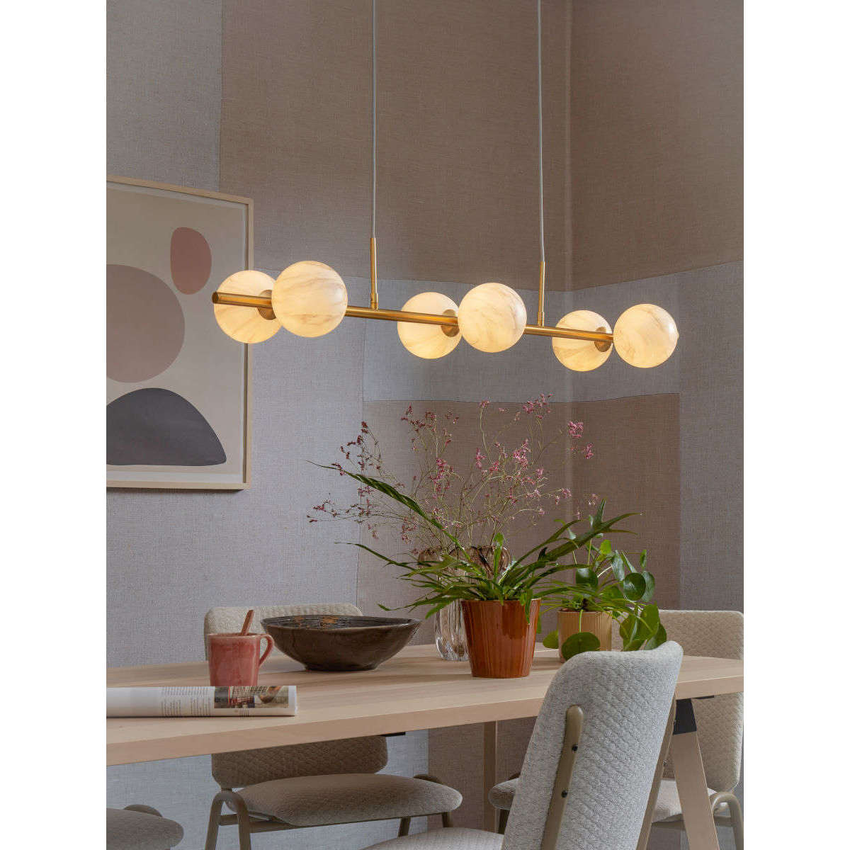 It's about RoMi Hanglamp Carrara 6-bollen goud