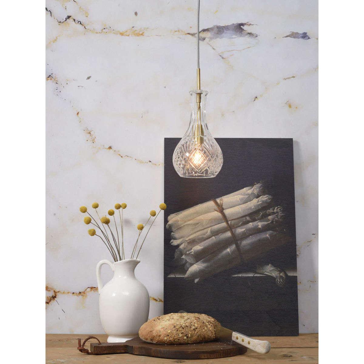 It's about RoMi Hanglamp glas Brussels transparant / goud druppel