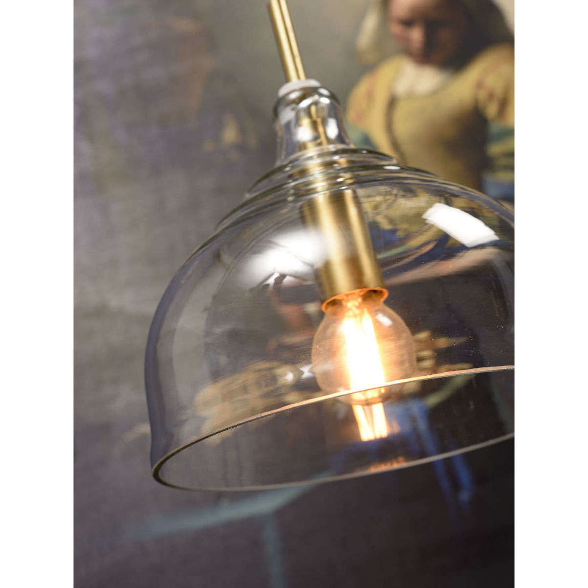 It's about RoMi Hanglamp glas Brussels transparant / goud rond