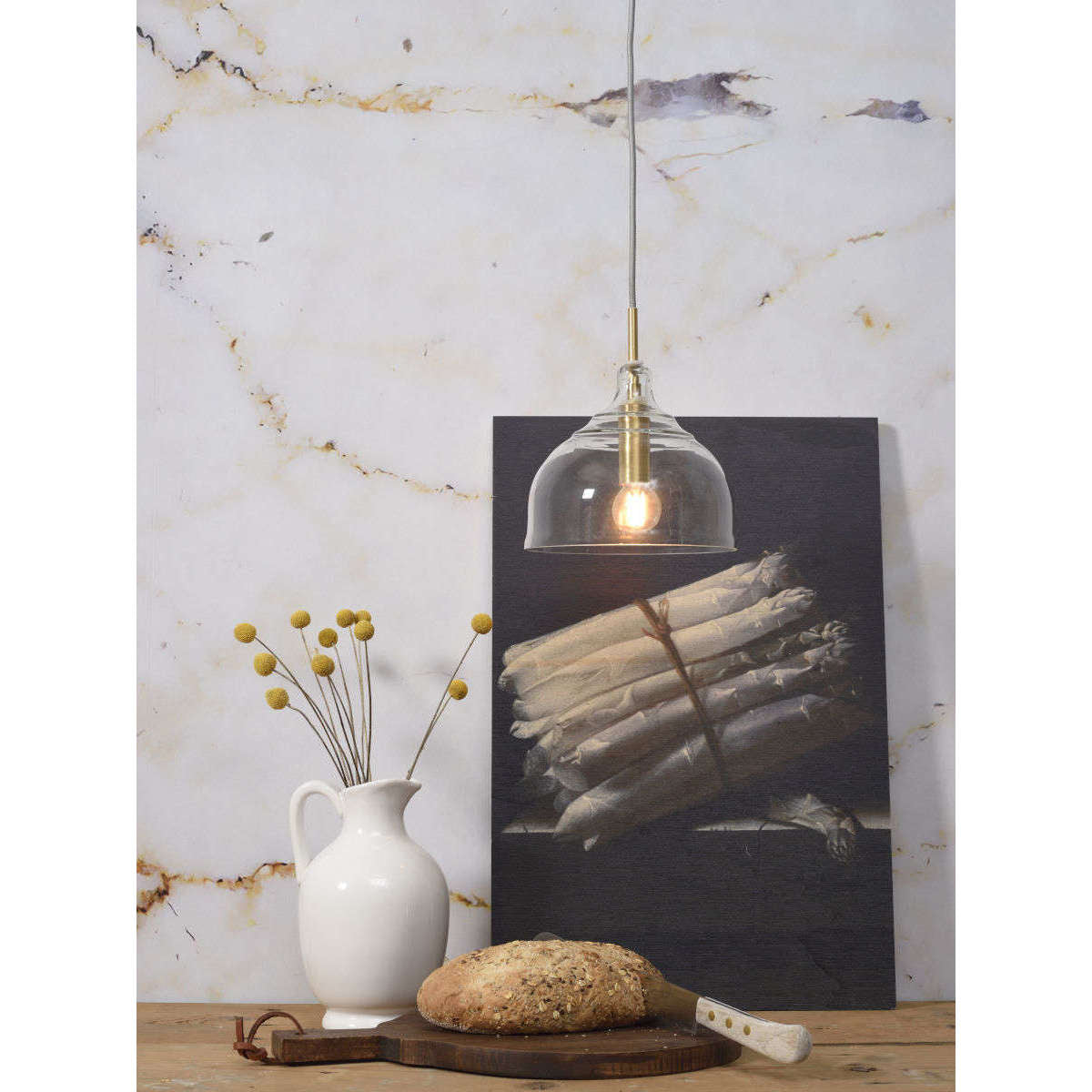 It's about RoMi Hanglamp glas Brussels transparant / goud rond