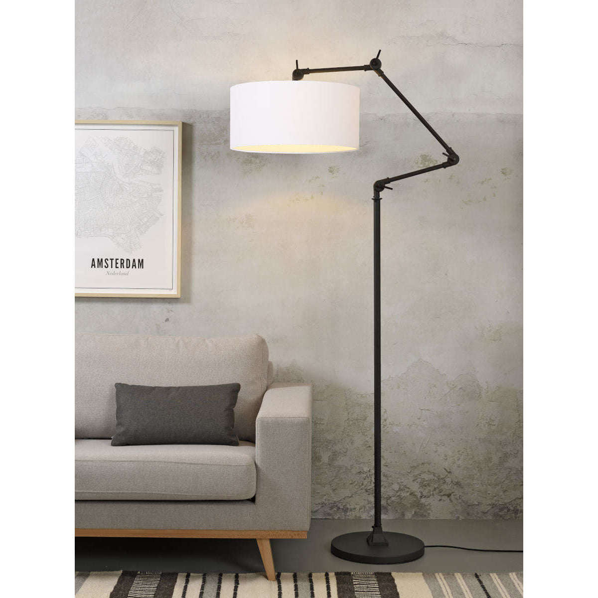 It's about RoMi Vloerlamp Amsterdam kap 4723  wit