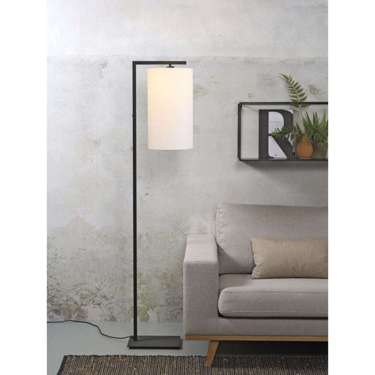 It's about RoMi Vloerlamp Boston zwart / kap 2545 wit