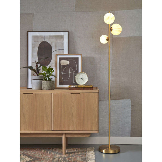 It's about RoMi Vloerlamp Carrara 3-bol goud