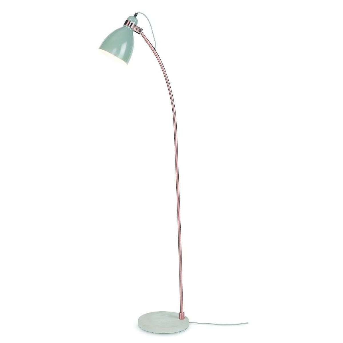 It's about RoMi Vloerlamp ijzer cement voet / koper buis Denver lichtgrijs