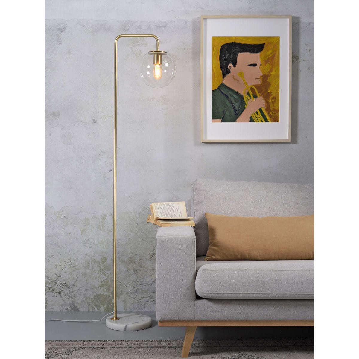 It's about RoMi Vloerlamp ijzer / glas Warsaw goud