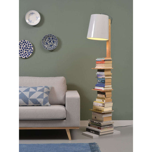 It's about RoMi Vloerlamp ijzer / hout Cambridge wit