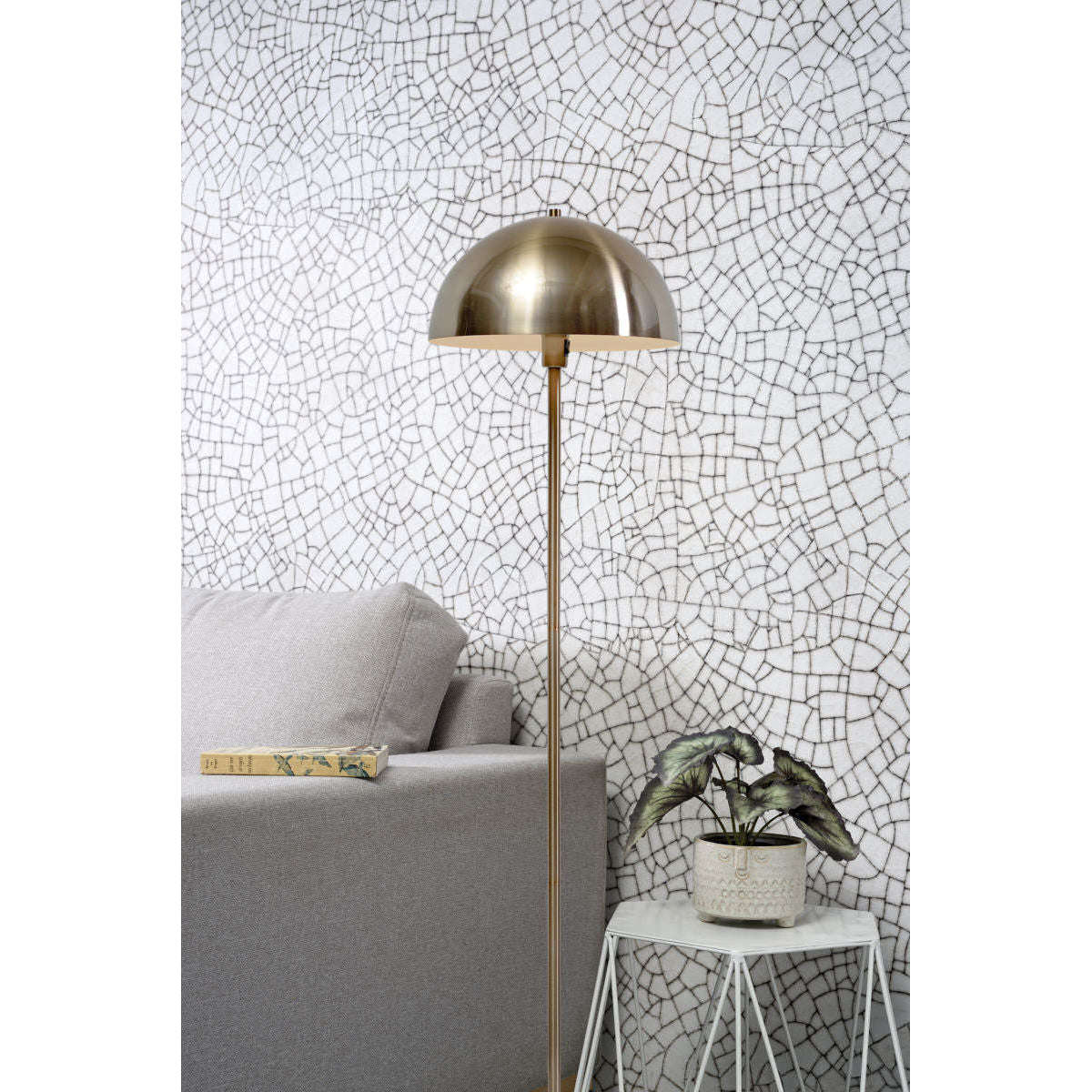 It's about RoMi Vloerlamp ijzer / marmer Toulouse wit / goud