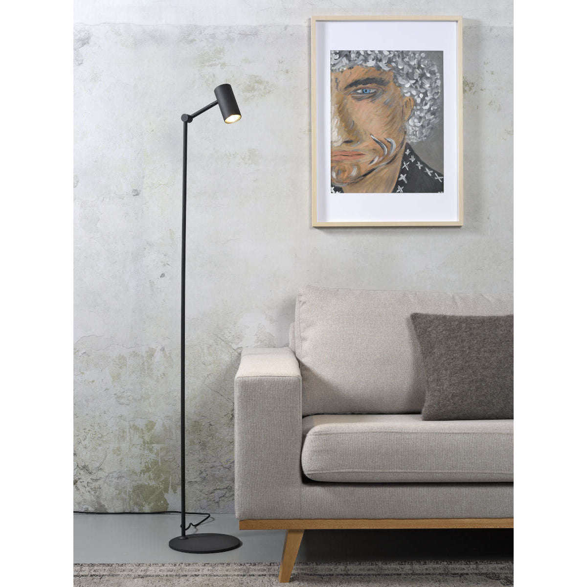 It's about RoMi Vloerlamp ijzer Montreux LED zwart