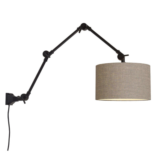 It's about RoMi Wand- / hanglamp Amsterdam kap 3220 donker linnen L