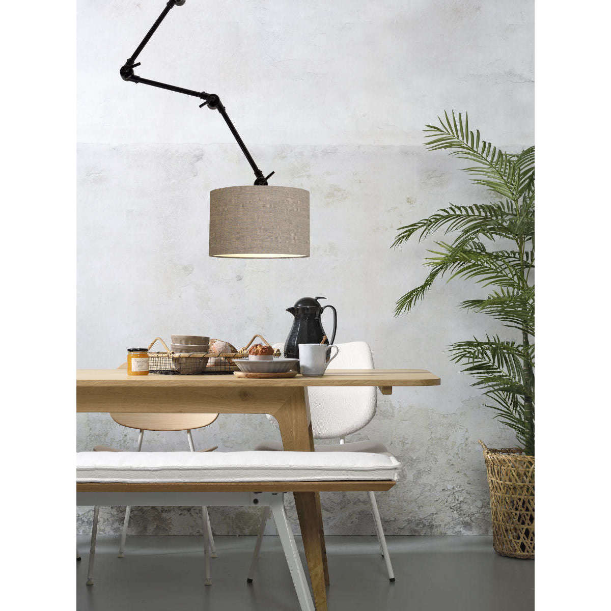 It's about RoMi Wand- / hanglamp Amsterdam kap 3220 donker linnen L