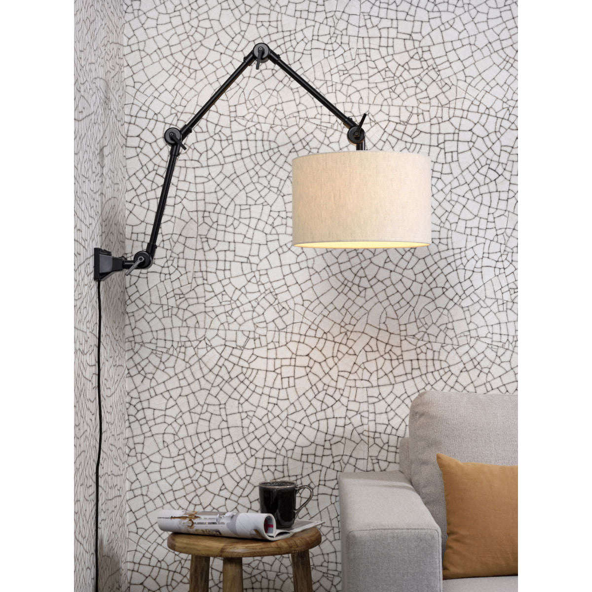 It's about RoMi Wand- / hanglamp Amsterdam kap 3220 licht linnen L