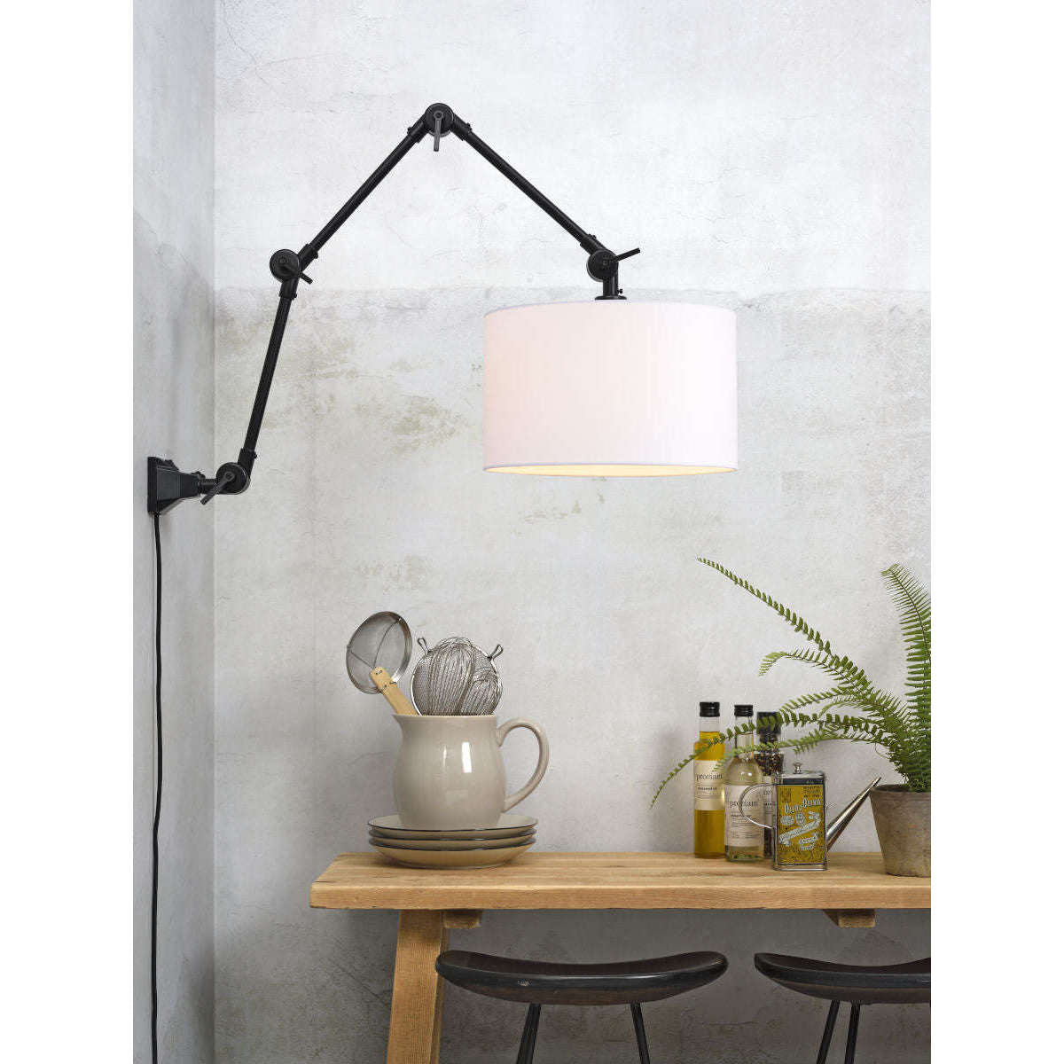 It's about RoMi Wand- / hanglamp Amsterdam kap 3220 wit L