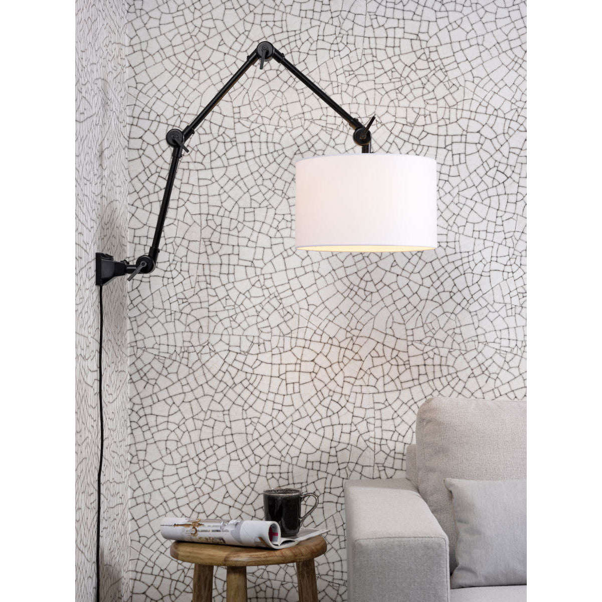 It's about RoMi Wand- / hanglamp Amsterdam kap 3220 wit L