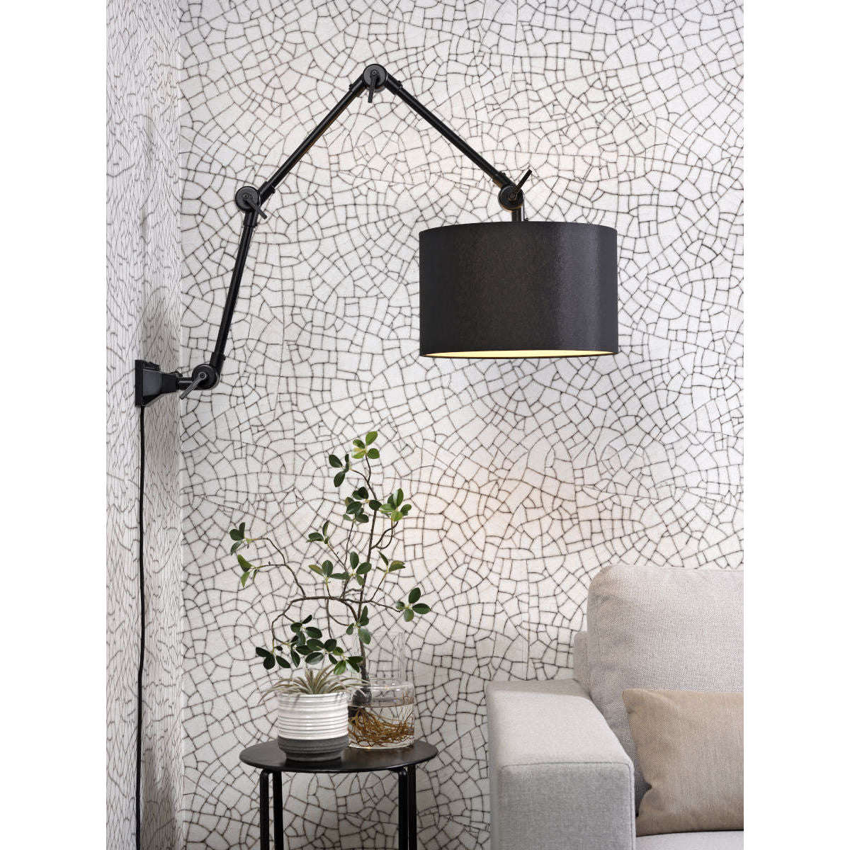 It's about RoMi Wand- / hanglamp Amsterdam kap 3220 zwart L