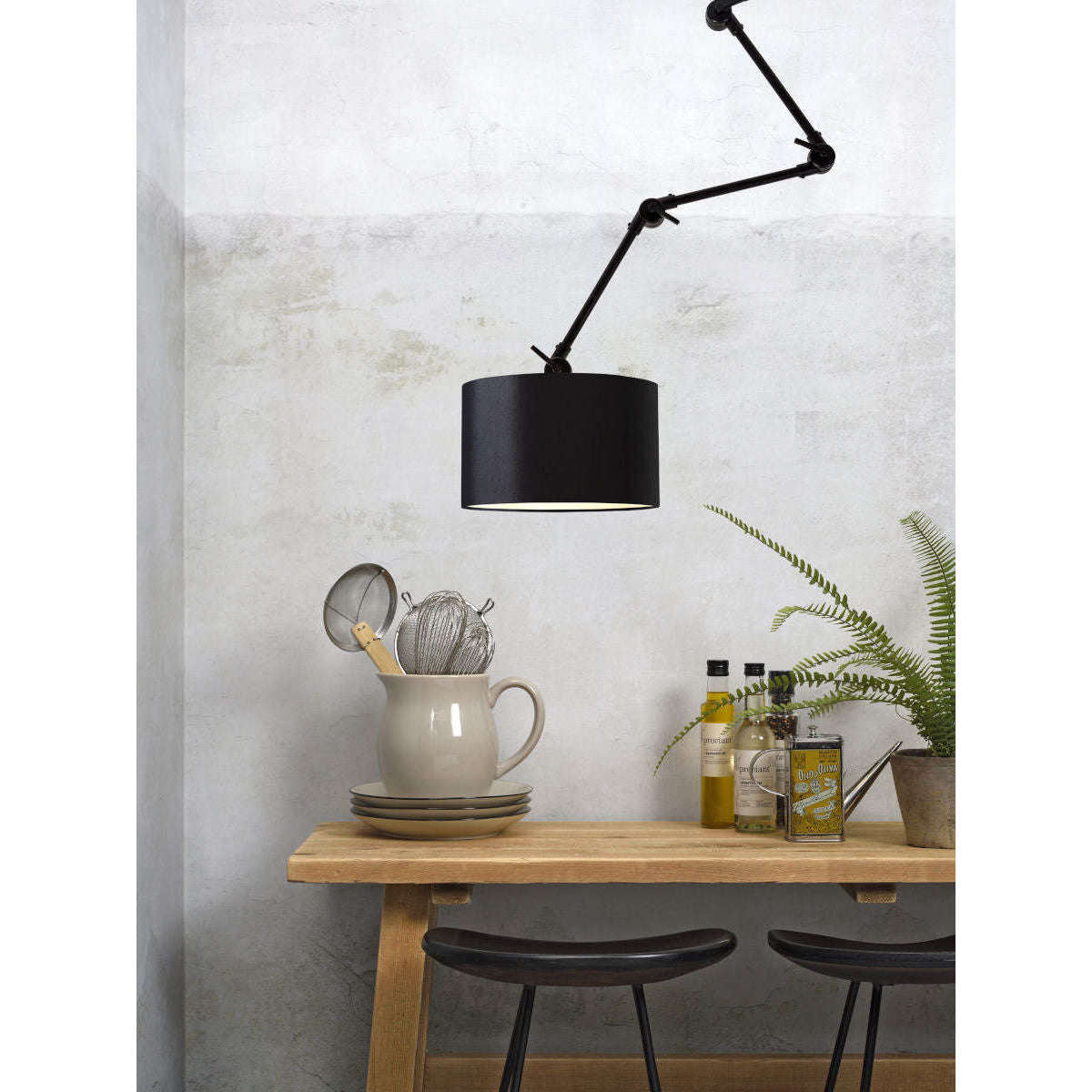 It's about RoMi Wand- / hanglamp Amsterdam kap 3220 zwart L