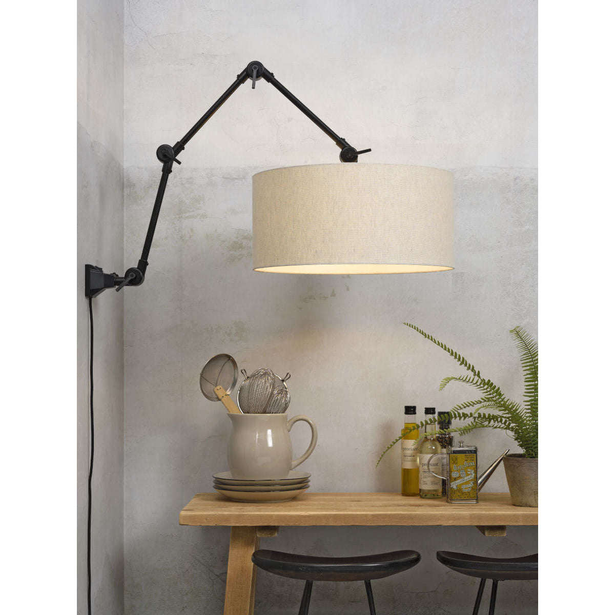 It's about RoMi Wand- / hanglamp Amsterdam kap 4723 licht linnen L