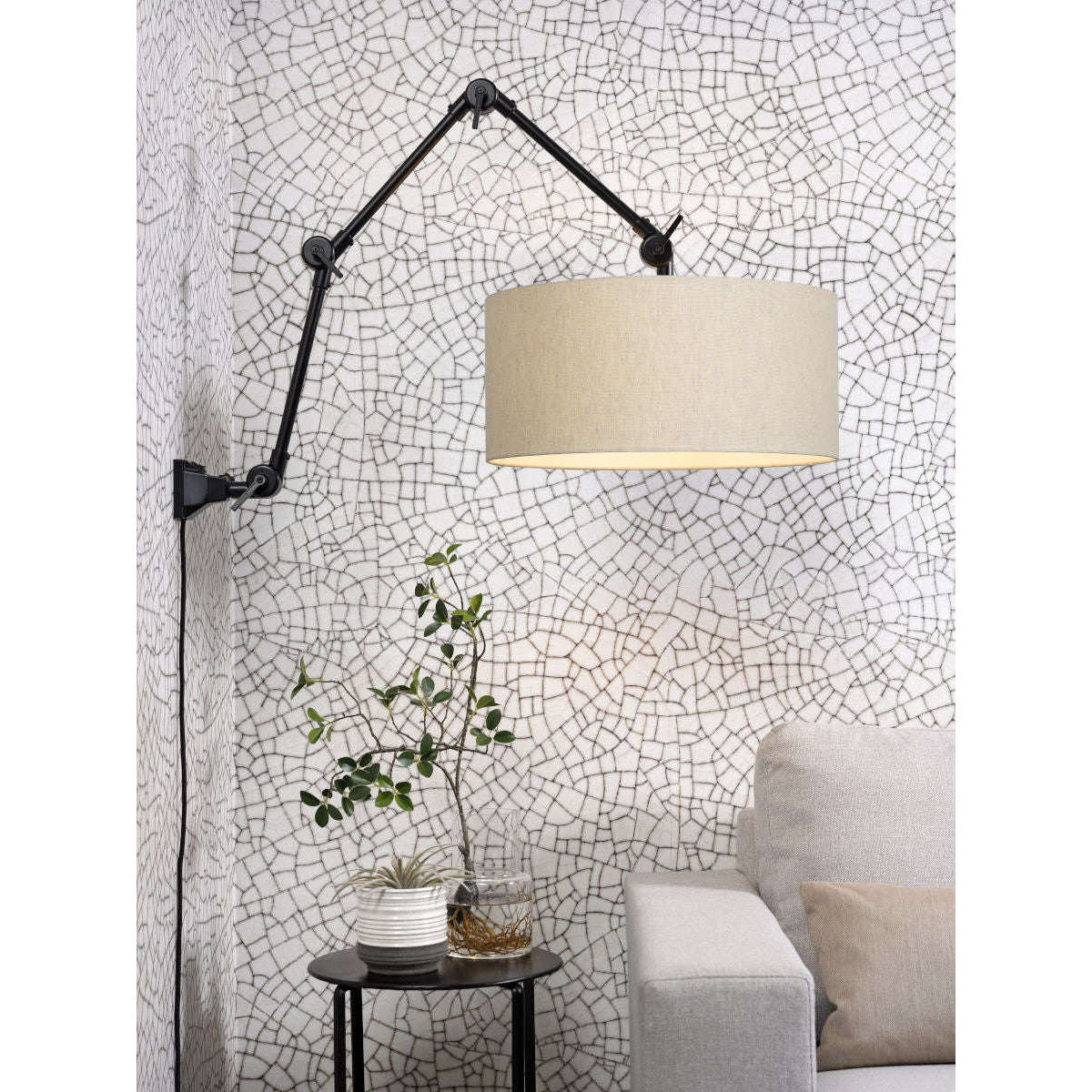 It's about RoMi Wand- / hanglamp Amsterdam kap 4723 licht linnen L