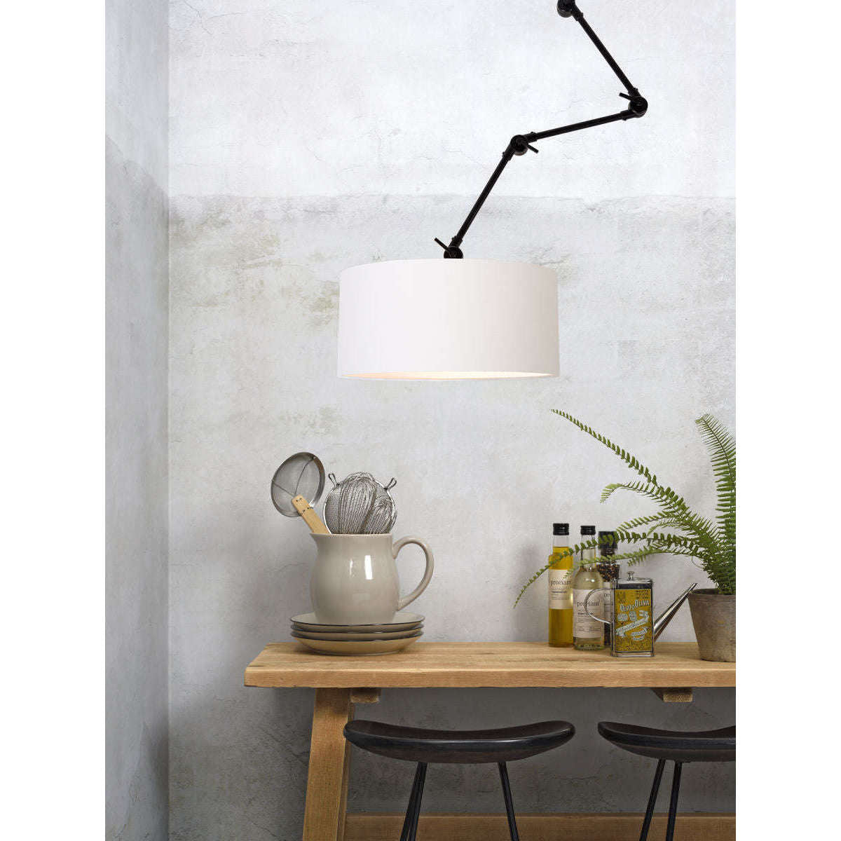 It's about RoMi Wand- / hanglamp Amsterdam kap 4723 wit L