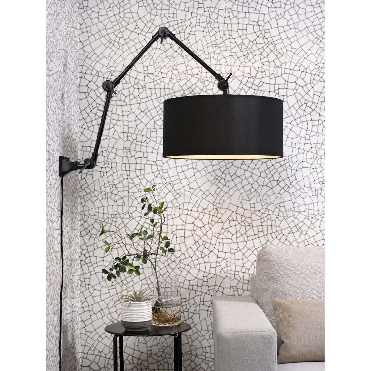 It's about RoMi Wand- / hanglamp Amsterdam kap 4723 zwart L