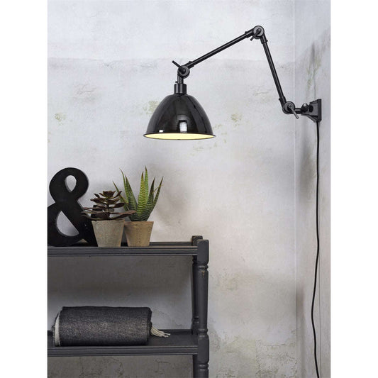 It's about RoMi Wandlamp Amsterdam emaille kap zwart M