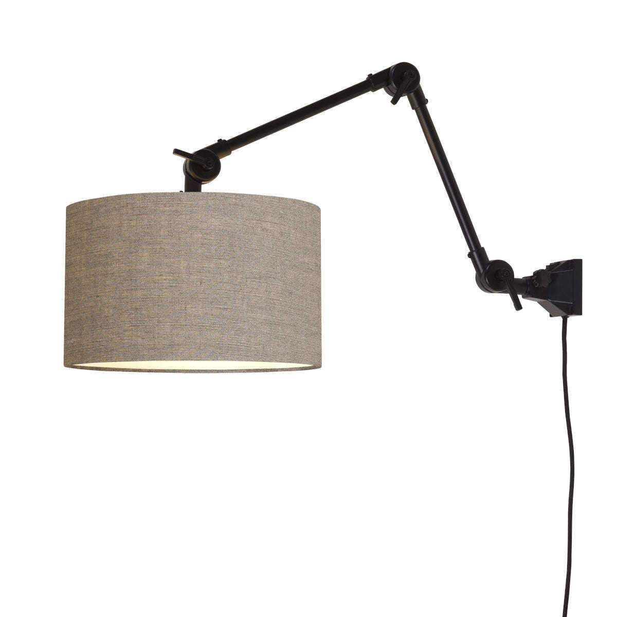 It's about RoMi Wandlamp Amsterdam kap 3220 donker linnen M