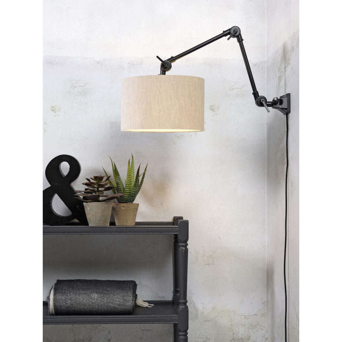 It's about RoMi Wandlamp Amsterdam kap 3220 licht linnen M