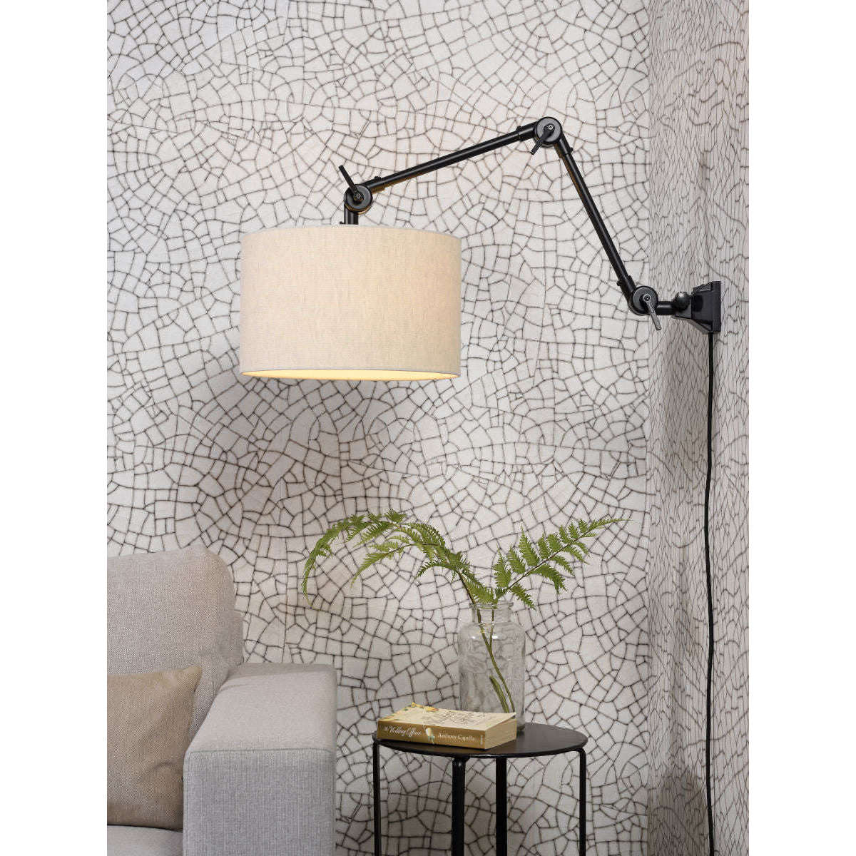 It's about RoMi Wandlamp Amsterdam kap 3220 licht linnen M