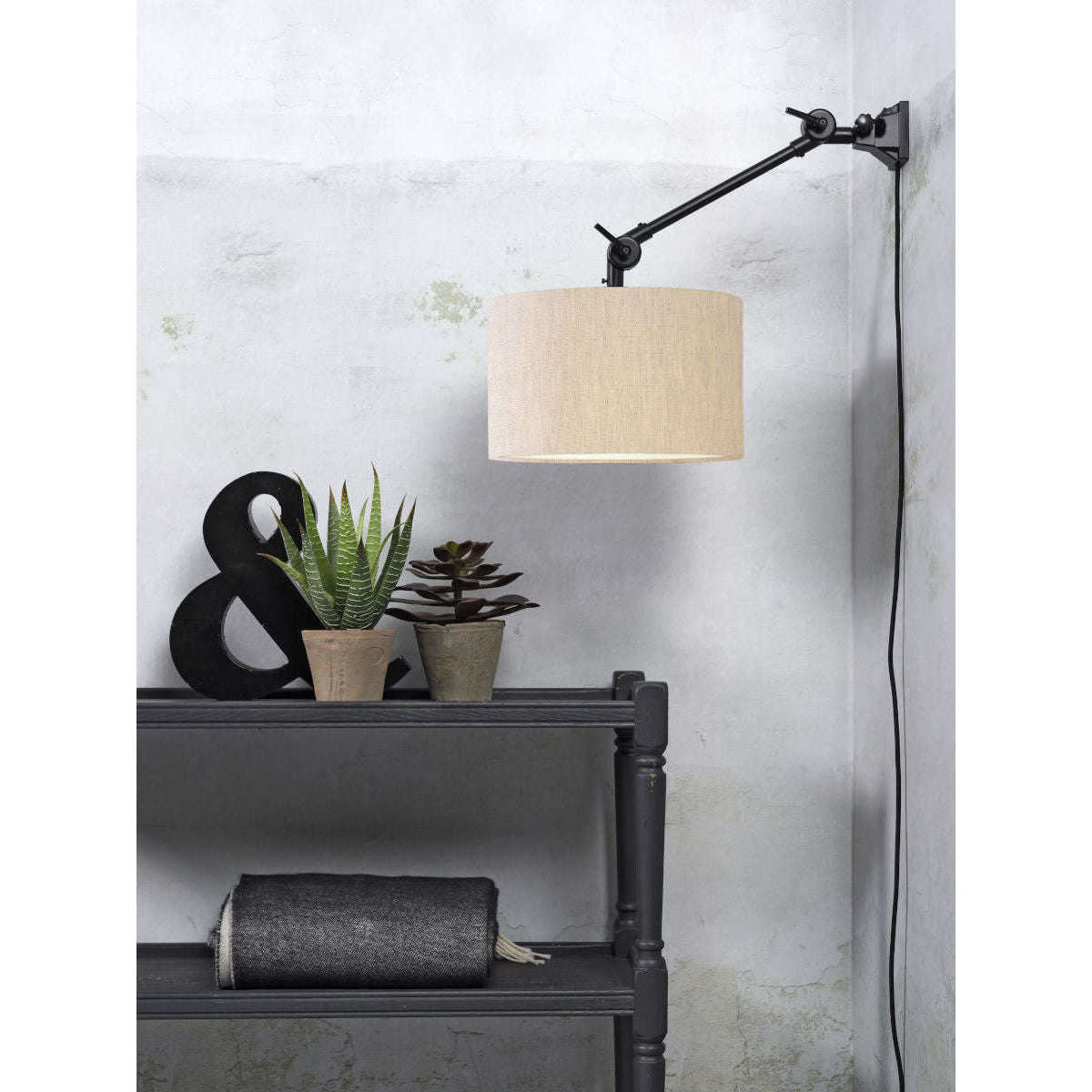 It's about RoMi Wandlamp Amsterdam kap 3220 licht linnen S