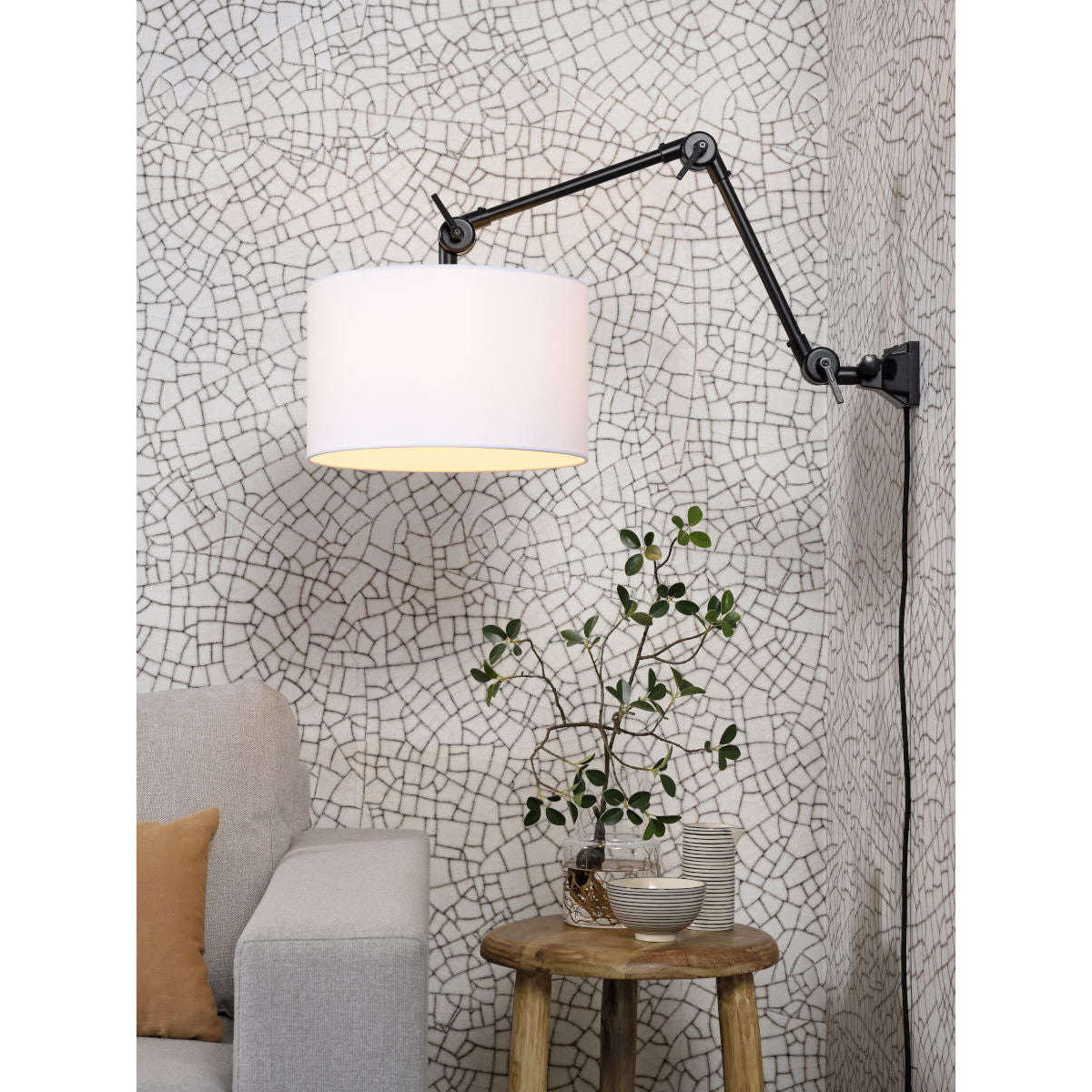 It's about RoMi Wandlamp Amsterdam kap 3220 wit M