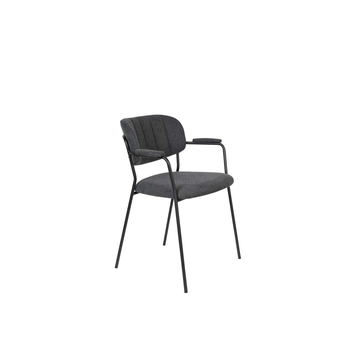 Staerkk stoel met armleuningen jolien zwart/donker grijs 56 x 60,5 x 78 cm